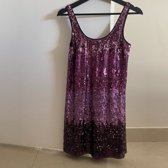 Purple Sequin Party Mini Dress - Picture 1 of 4